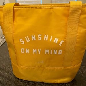 PINK Yellow Lunch Tote “Sunshine On My Mind”. EUC